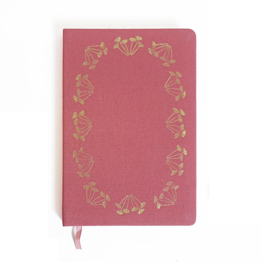 Queen Anne's Lace Foil Stamped Linen Notebook