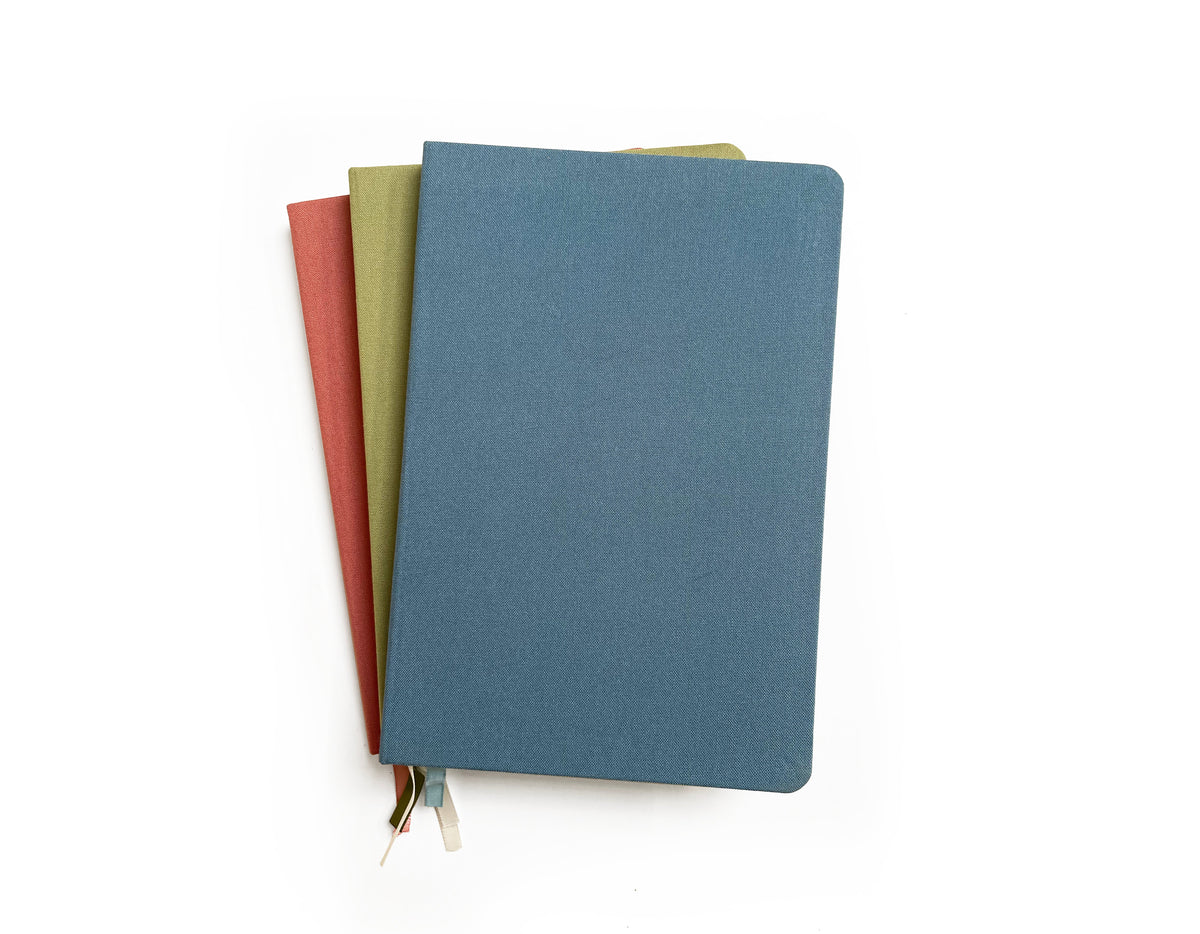Blank A5 Linen Notebook - Vintage Pastels