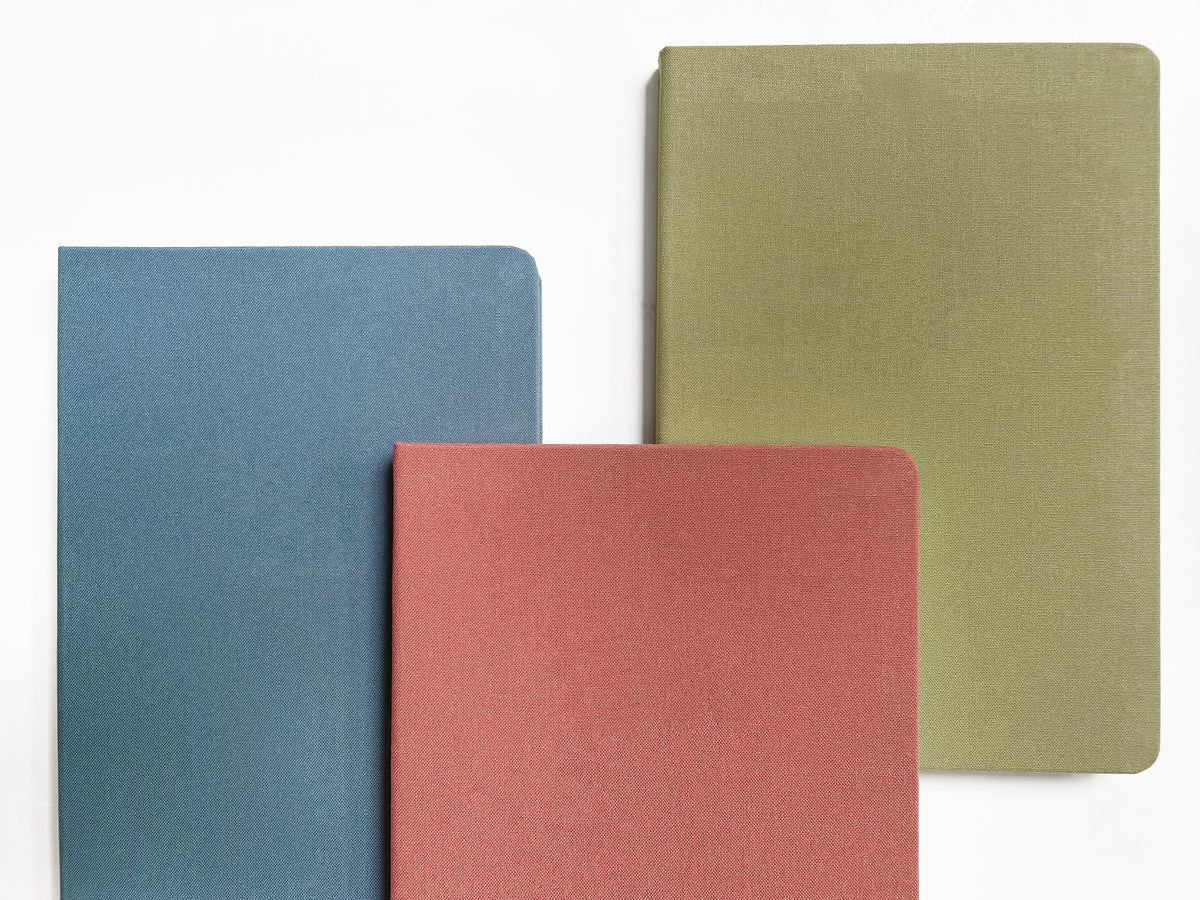 Blank A5 Linen Notebook - Vintage Pastels