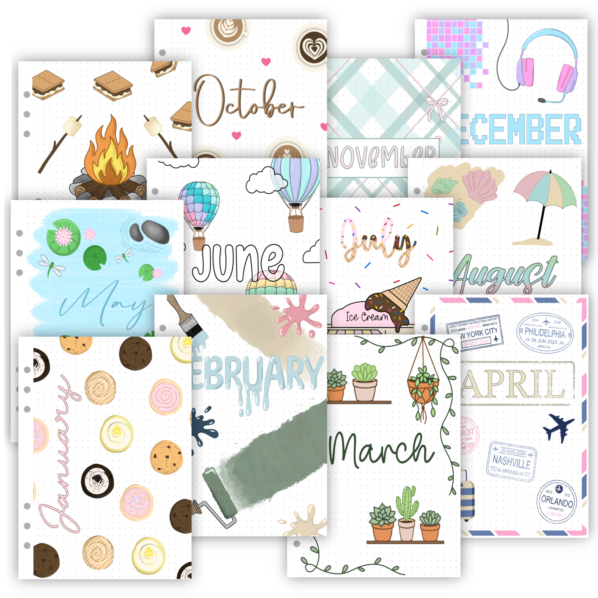 Premade Bullet Journal Spreads | 2026 Full Year