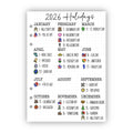 2026 Holidays