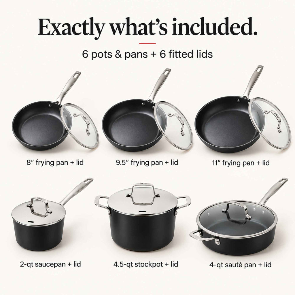 Ceramic Nonstick Cookware Set, 12-Piece